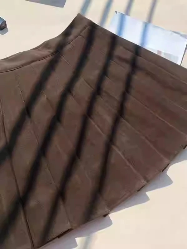 حجم كبير النساء خريف شتاء موضة الحد من العمر كلية الصوفية تنورة عالية الخصر ألف خط تنوعا بلون مطوي التنانير #6