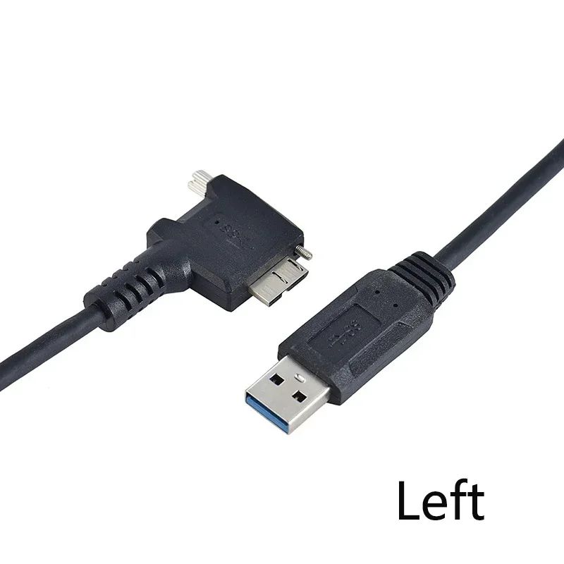 30CM USB 3.0 To USB3.0 Micro/B Up Down Left Right Angled 90 Degree Screw Mount Data Cable for Point Grey Chameleon Camera