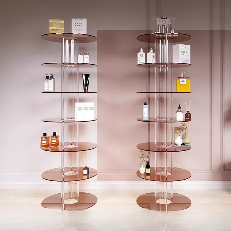 

Beauty salon product display cabinet Round shelf Shelf Shopping mall storage display rack Beauty store Cosmetics display cabinet