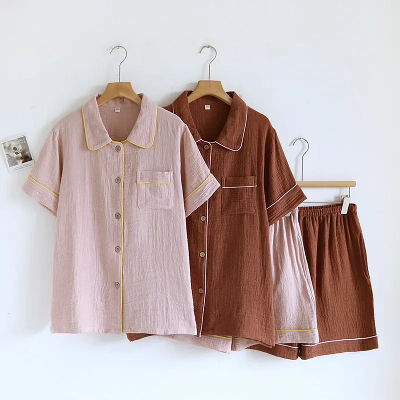 

Simple Style Women's Homewear Clothes Summer Short Sleeve Shorts Set Thin Loose Size Breathable Conjuntos De Mujer