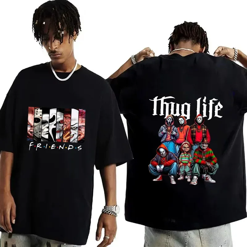 

Friends T-Shirt Best Stephen King Horror Characters Printed Cartoon Men Women Fashion Tops Oversized Tee Halloween Clothes