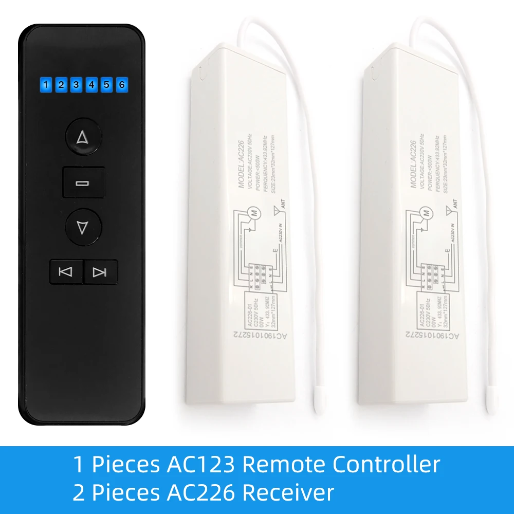 

Original A-OK 433Mhz Universal Remote Control Controller RF Switch Mini Receiver Transmitter For Automated Curtain Roller Blinds