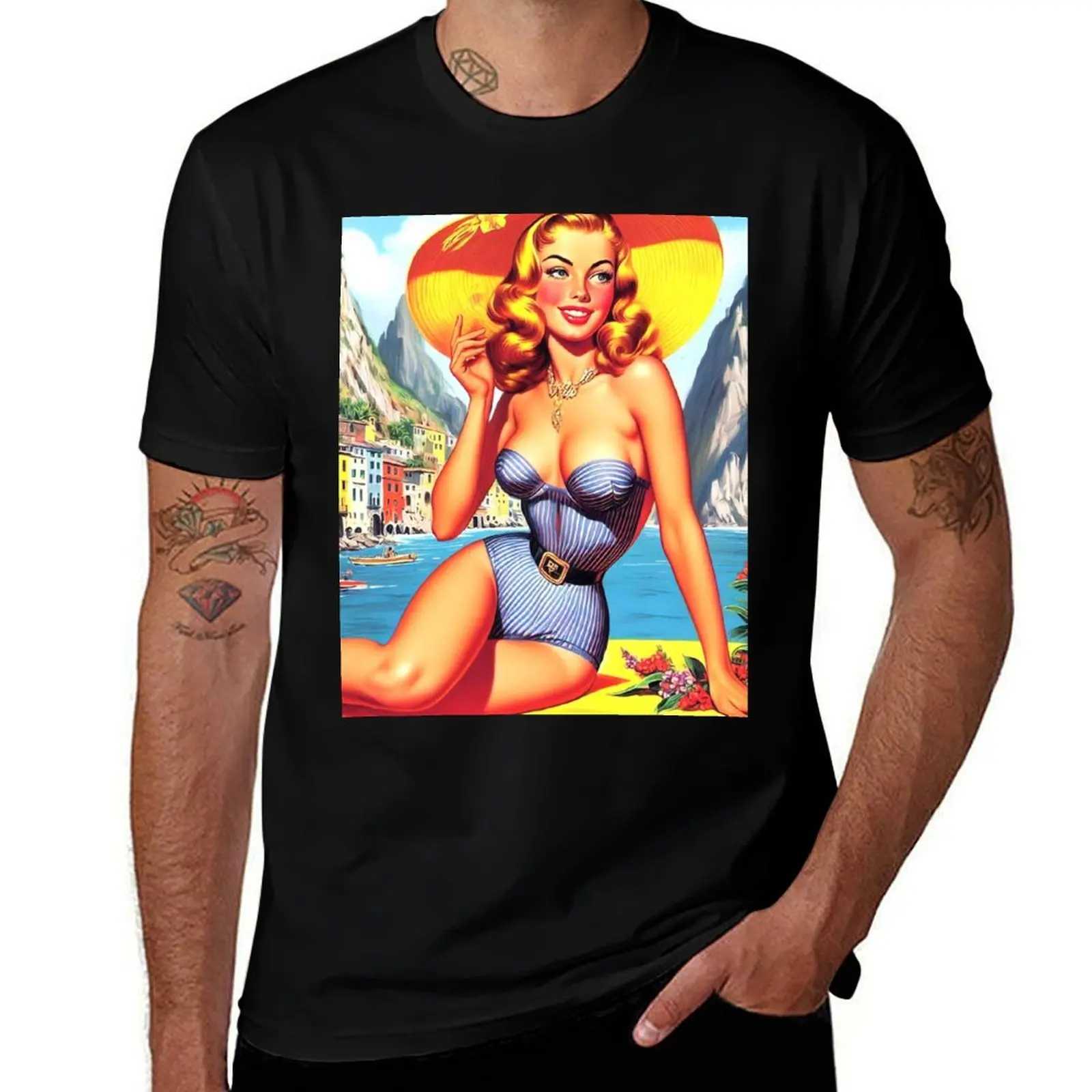 

Summer Cute Pin-up T-Shirt plus size tops tees customs sublime t shirts for men