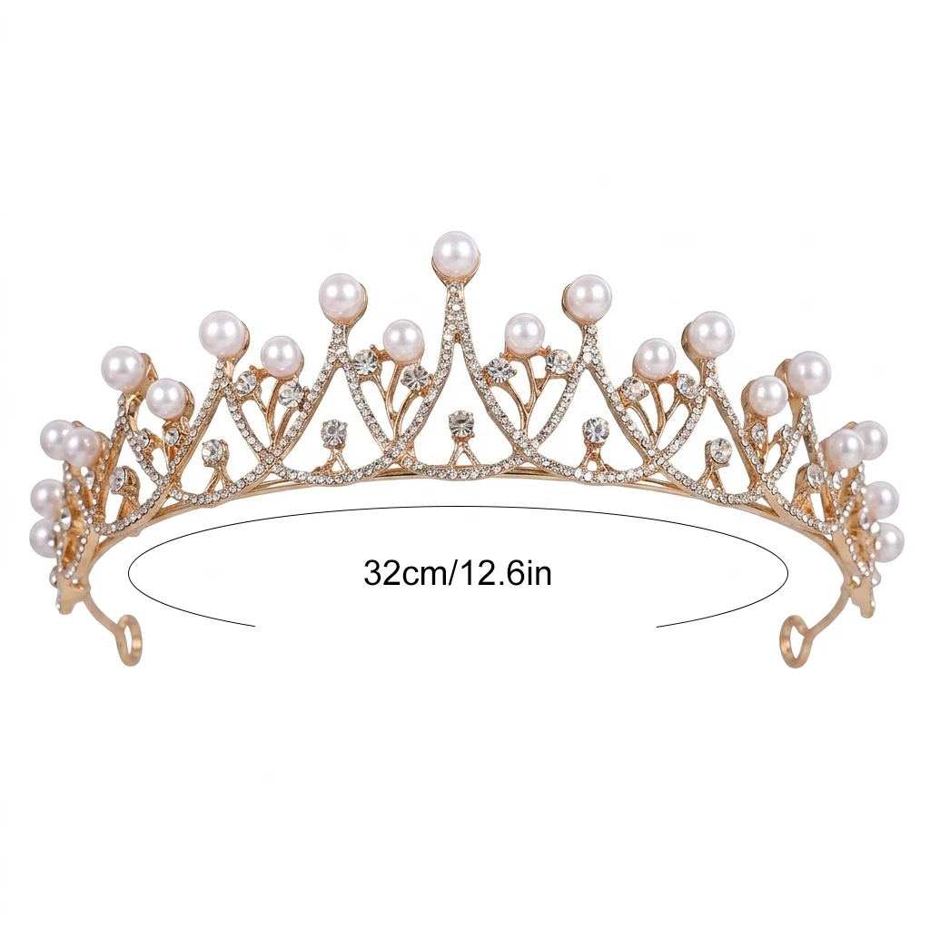 Bridal Crown Headpiece Pearl Luxury Hairband for Wedding Dress Accessories view 6