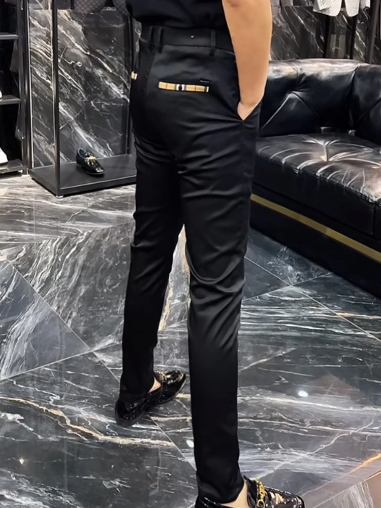 

Мужские брюки Busin Casual, приталенные, прямые, зимние, новые, стильные, стройнящие, для молодежи, на все сезоны