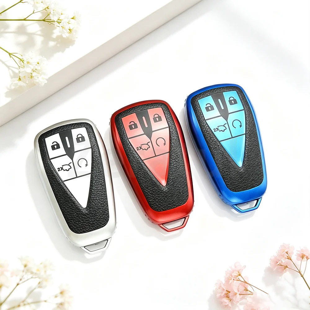 4 Buttons TPU Leather Shell Fob Holder Accessories Car Remote Key Case Cover For Changan CS35Plus CS55Plus CS75Plus 2019 2020
