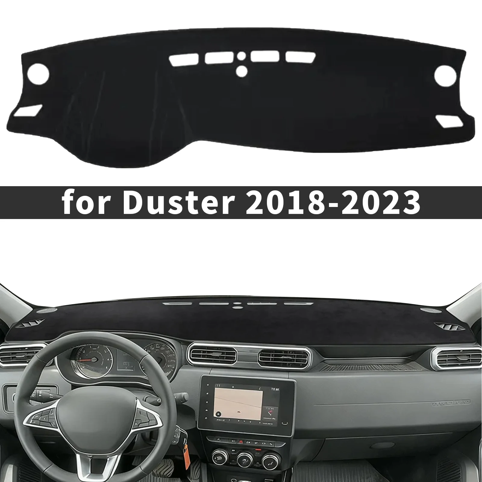 

для Renault Dacia Duster 2023-2018 ​ ​ Накидка на приборную панель автомобиля, солнцезащитный коврик, противоскользящий, с защитой от УФ-излучения, аксессуары для интерьера