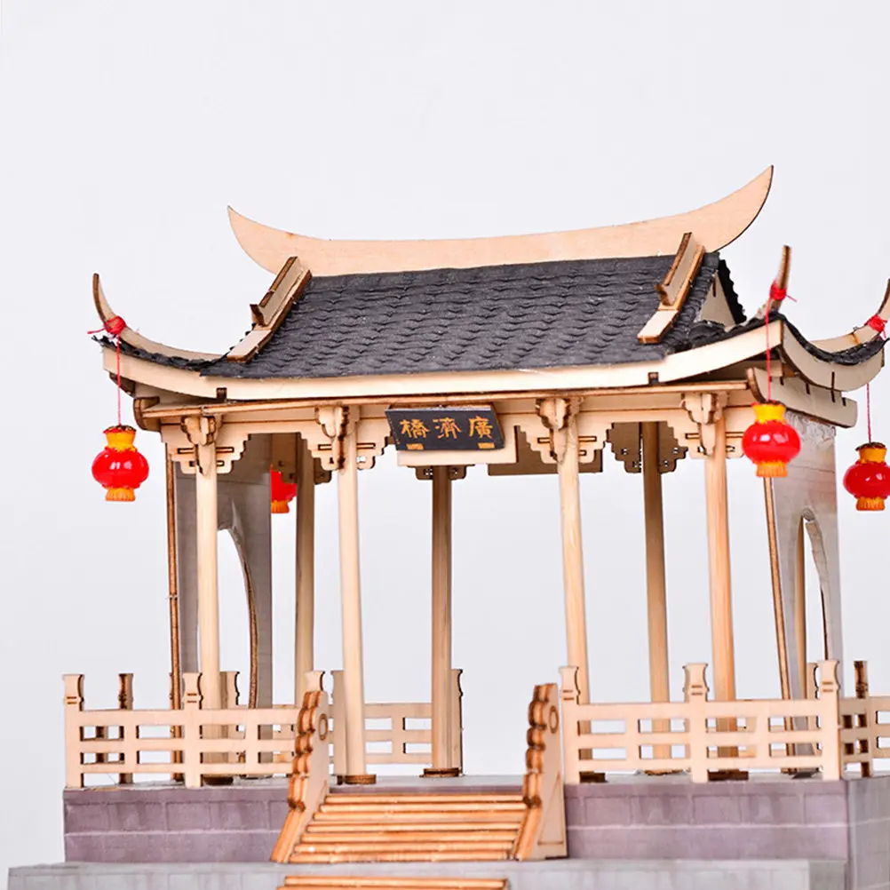 

Building Assembled Toy Chinese Bridge Toys Style Model Kit for Kids Architecture Kits Scene