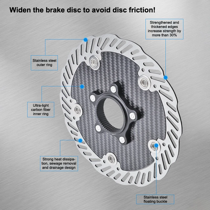 1PC 140/160mm Carbon Fiber Brake Disc - High-Strength Lightweight Road Bike Brake Rotor Replacement Cycling Accessories