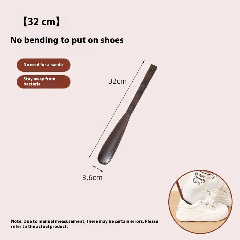 Long Handle Walnut Shoe Horn for Home Use Easy to Use Wooden Handle Ideal for Pregnant Women Elderly People to Put on Shoes