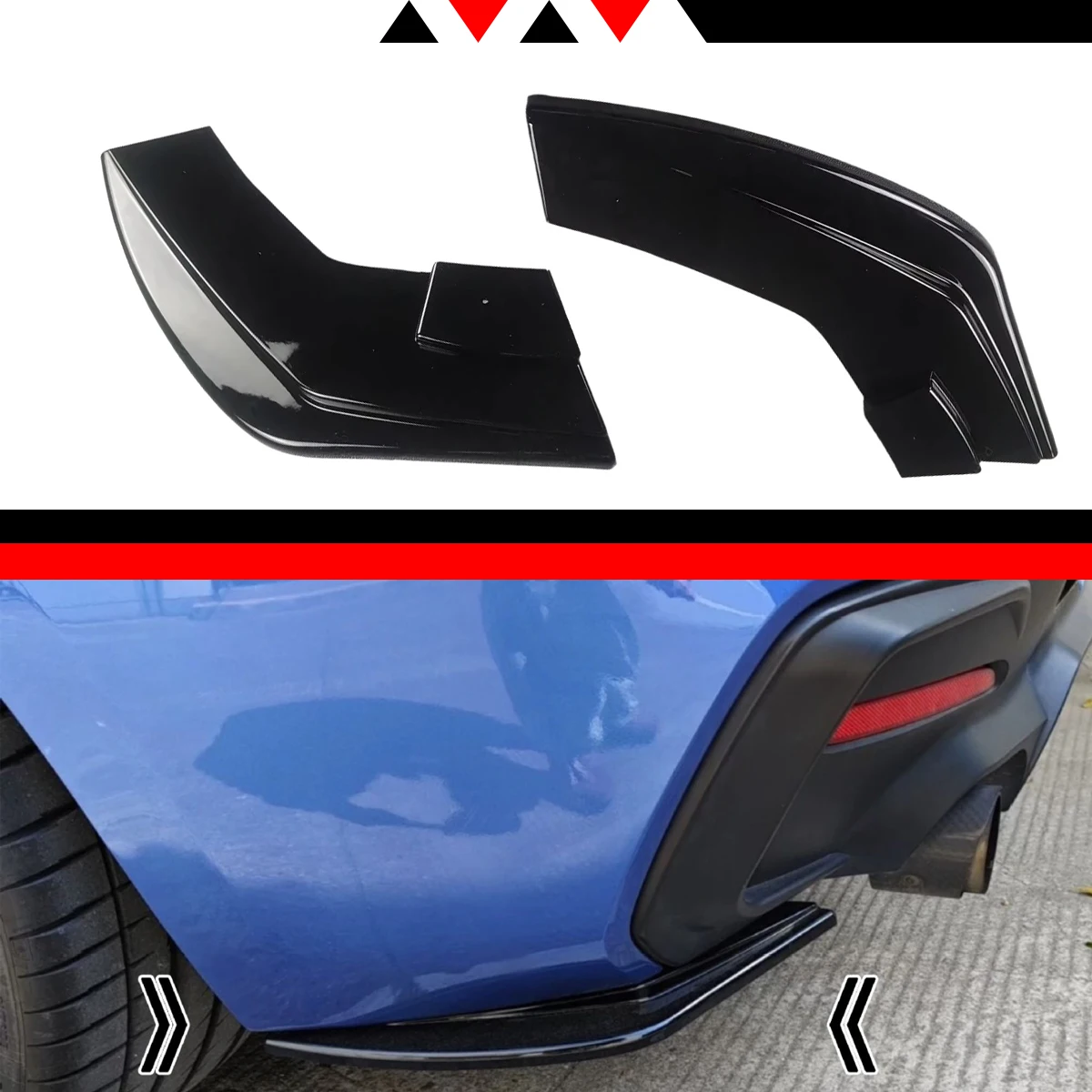 لمعان أسود ماكستون نمط المصد الخلفي الجانب الفاصل لسيارات BMW F20 F21 116d 118d 118i 120i 125i M135i M Sport 2012-2019 LCI ضبط