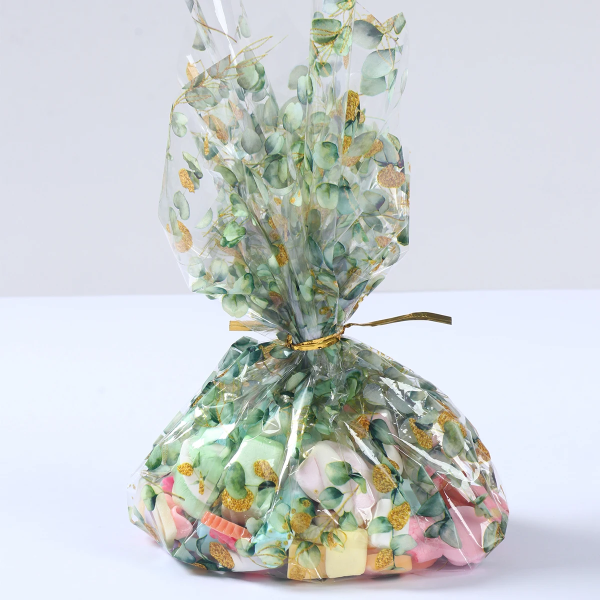 Cellophane Wrap Roll Leaf Print Gift Basket Treats Wrapping Craft Flower Bouquet Plastic Candy Gift Packing Bag Wrapping Paper