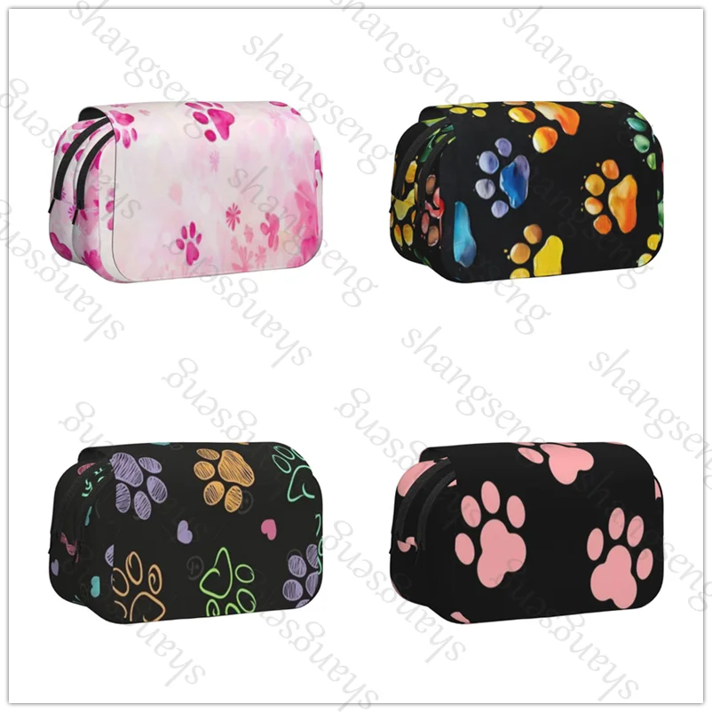 

Cartoon Animal Paw Pen case Pencil Box Double Flip School Supplies Children's Pencil Box Storage Cosmetic Bag Student Gift