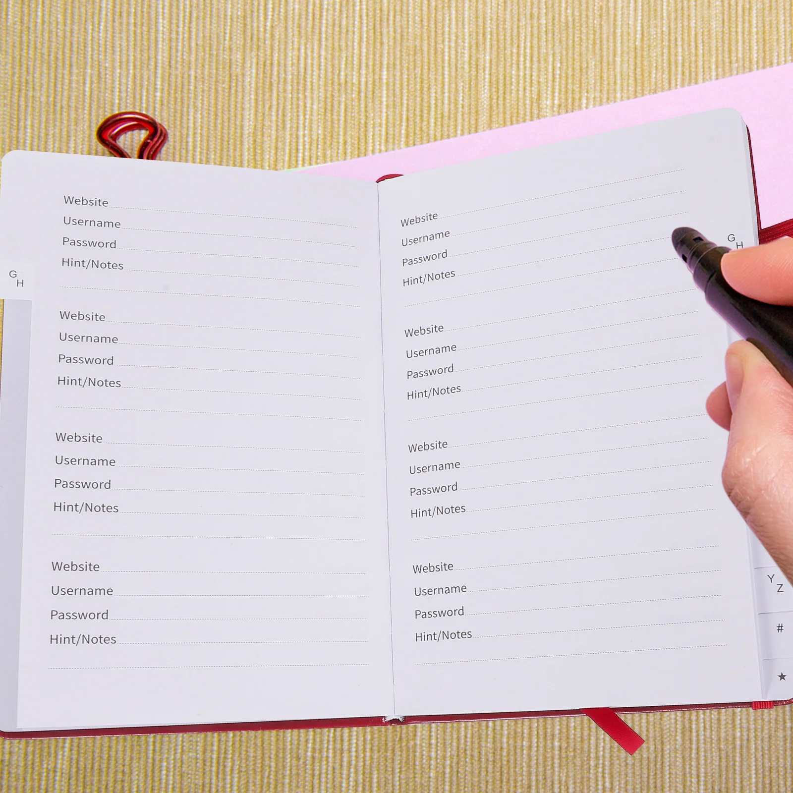 Electronic Planner Password Book The Notebook Convenient Phone Paper Address with Strap Office