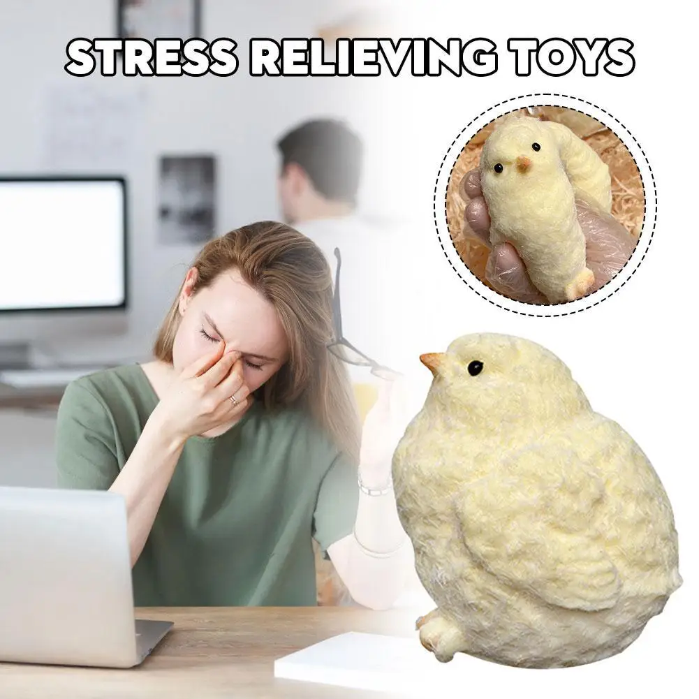 

Handmade Silicone Chicken Chick Pinching Music Silicone Plush Simulation Chicken Soft Fidget Toys Gift Toy