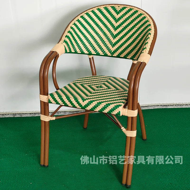 Rattan aluminum alloy outdoor balcony cafe milk tea shop garden