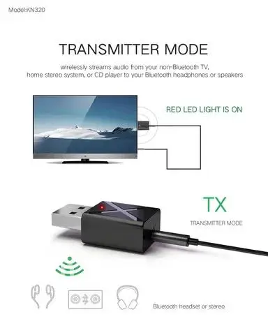 

Bluetooth 5.0 Audio Receiver Transmitter Mini Stereo Bluetooth AUX RCA USB 3.5mm Jack For TV PC Car Kit Wireless Adapter VIKEFON