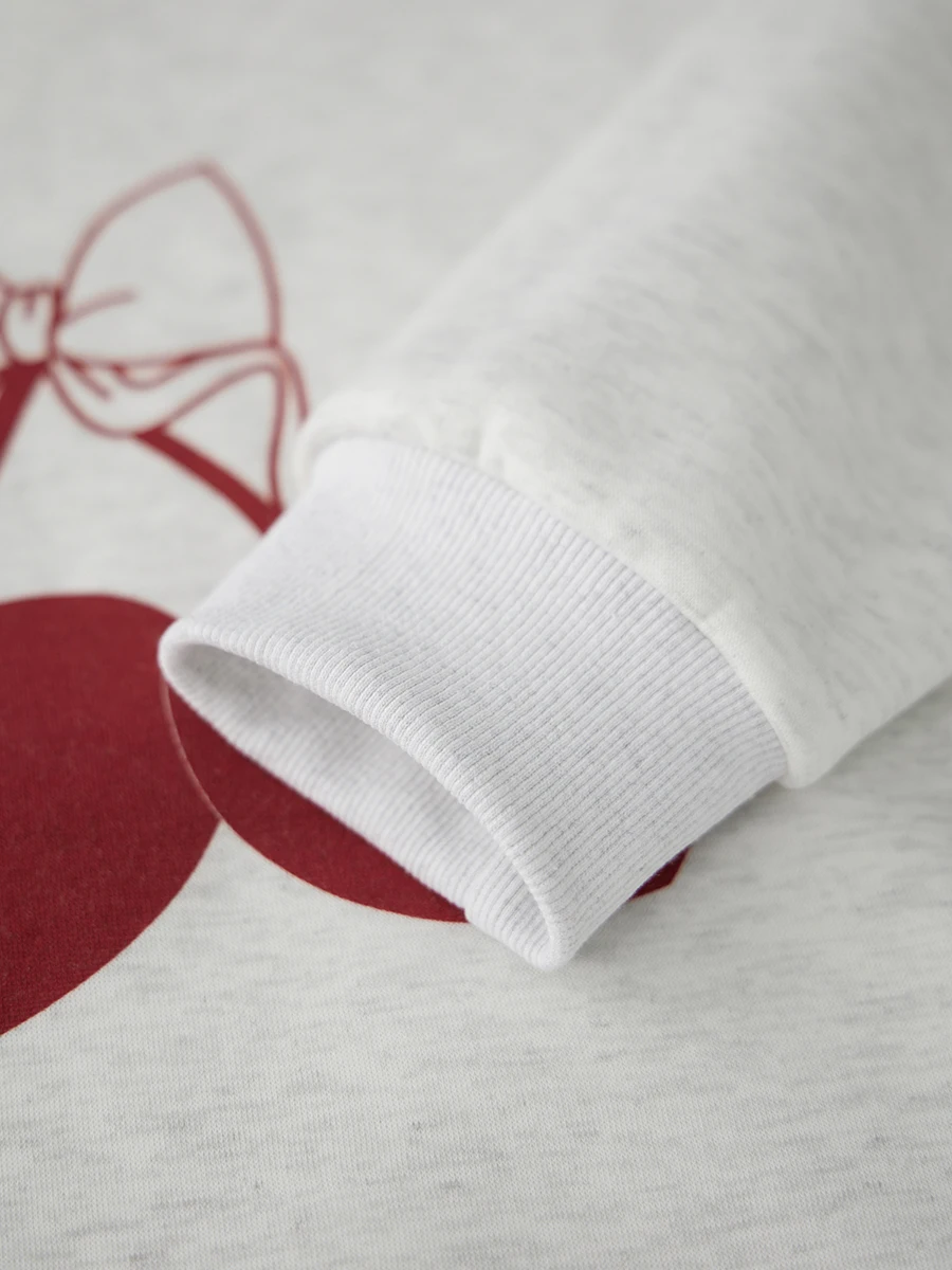 المرأة Casuan مجموعة الكرز رسالة طويلة الأكمام مقنعين البلوز الرباط Sweatpants 2 قطعة الزي عارضة