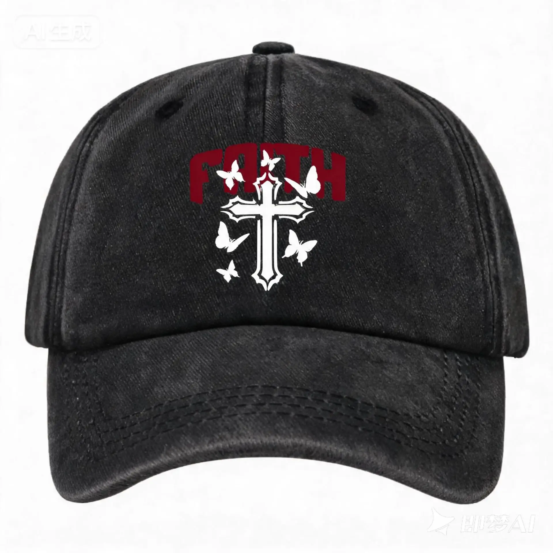 Deus Vult Crusader Cross Jerusalem Knight Templar Denim Baseball Cap Retro Adjustable Washed Hat Unisex