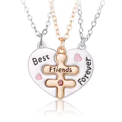 3Pcs Heart-shaped Magnetic Necklace for Women Cute Best Friends Forever Stitching Pendants BFF Friendship Birthday Gifts 2024