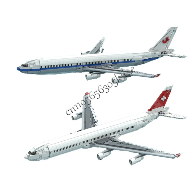 โมเดลเครื่องบินแอร์บัส A340 300 แบบมีล้อลงจอดแบบยืดหดได้ ของเล่นตัวต่อ MOC ของเล่นเสริมพัฒนาการ ของขวัญเซอร์ไพรส์สำหรับเด็ก ของขวัญคริสต์มาส