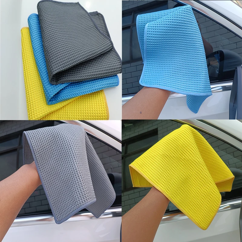 

Waffle Car Wash Towel Pineapple Lattice Absorbent Wipe Car Towel Car Beauty Towel Glass Cleaning Rag Square Towel Wholesale