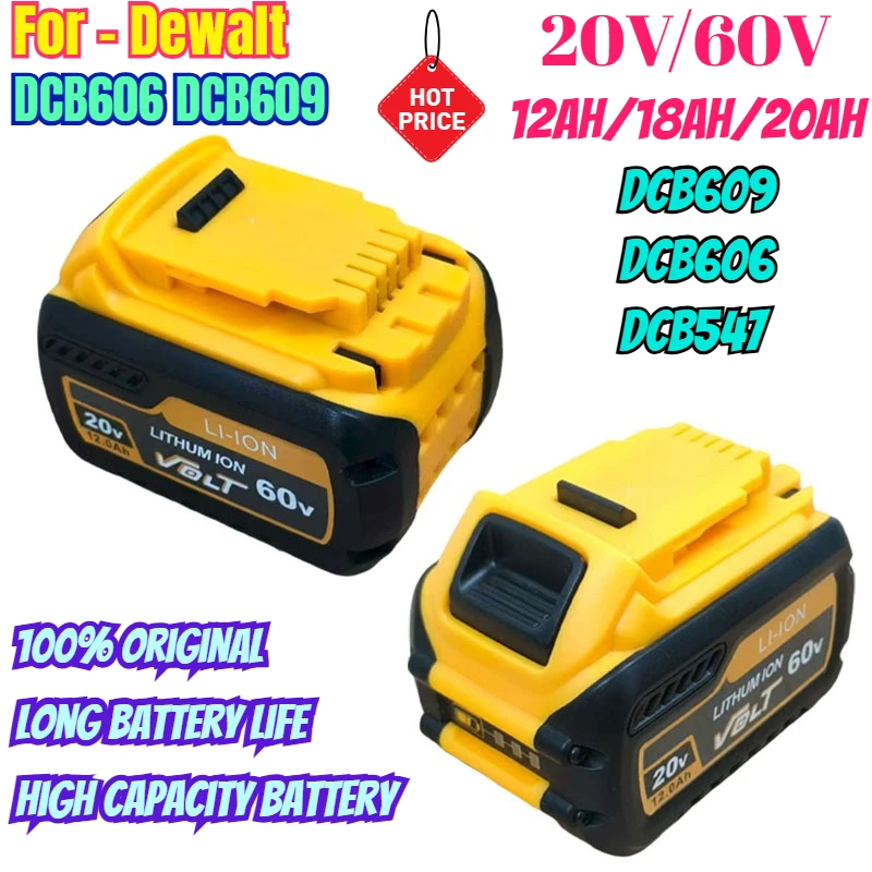 

FOR DEWALT Flex Bolt battery DCB205 DCB606 DCB609 FOR DEWALT 20V/60V MAX Lithium Battery 20Ah DCB547-XJ DCB200 DCB201 DCB182