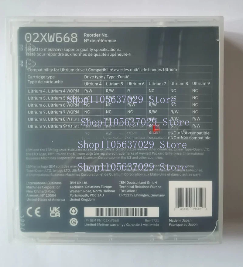 1pcs FOR IBM LTO9 Ultrium 9 Magnetic Tape 18TB - 45TB 02XW568 Data Tape