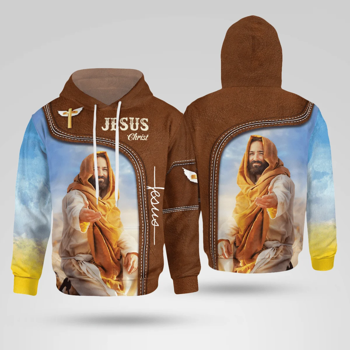 Men's Hoodie Jesus God Spring and Autumn 3D print Cross Guard Retro Tracksuit Fashion Pullover High-quality Streetwear Harajuku