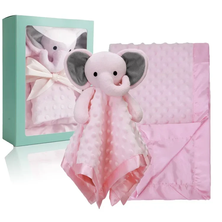 Manta de segurança macia para bebês, bichos de pelúcia, brinquedo snuggle, presentes para meninos e meninas, recém-nascidos, 40x40cm