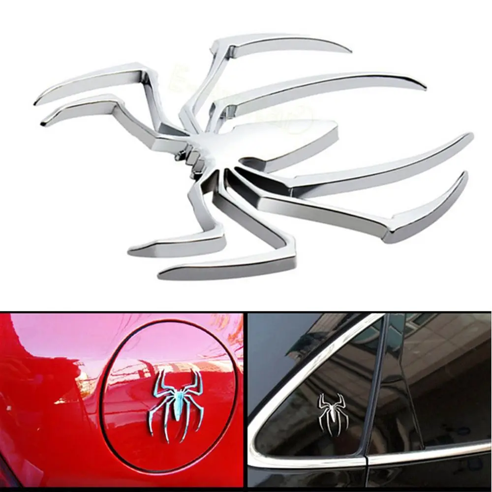 

New Badge Silver/Gold Auto Decal Spider Shape 3D Car Stickers Metal Chrome