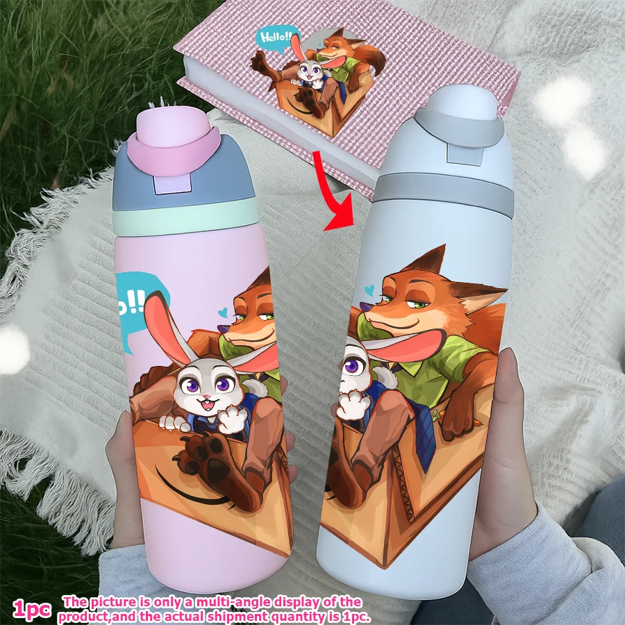 

1Pc Disney Cartoon Pattern 32oz/1000ml Large Capacity Stainless Steel Insulating Tumbler Bounce Cover Water Cup Holiday Gift