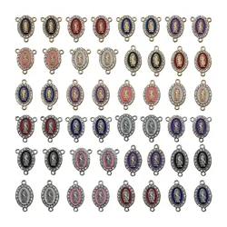 10/12pcs Enamel Virgin Mary Charms Alloy Inlaid Rhinestone Pendants for DIY Bracelets Necklaces Jewelry Making Accessories