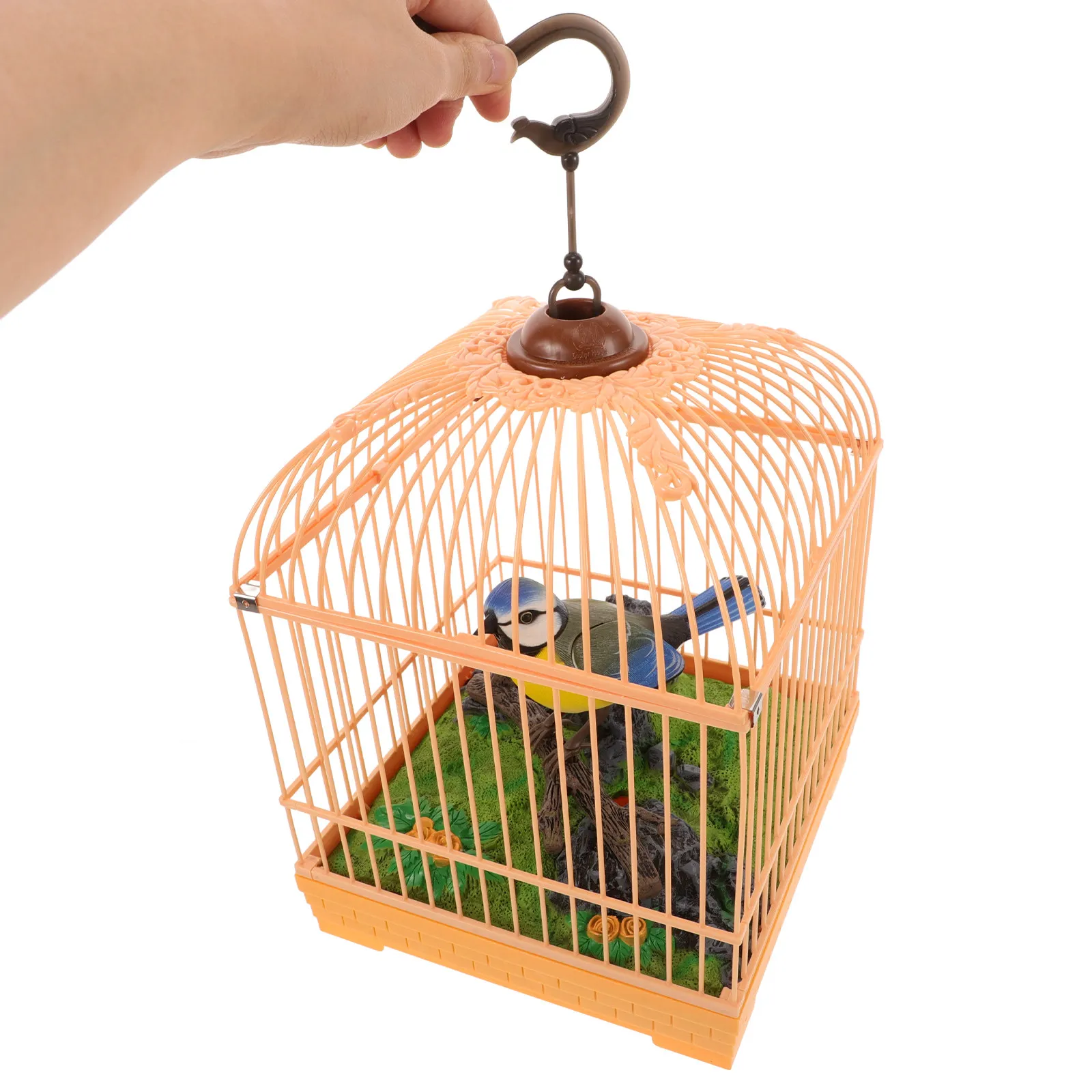 

Realistic Chirping Singing Sound Activated Bird Cage Electronic Interactive Decor Motion Activated Bird for Kids Adults