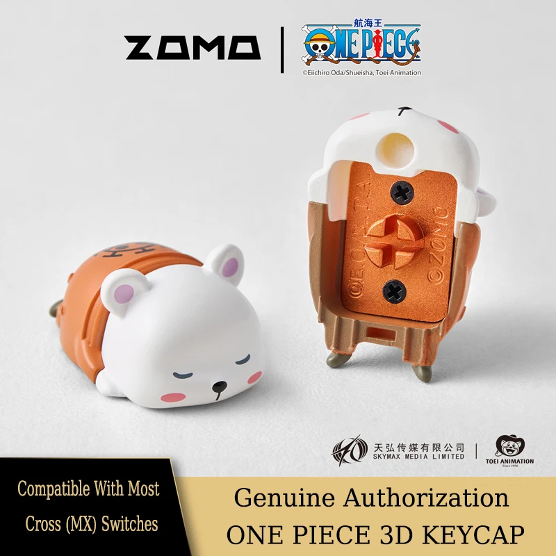 Zomoplus One Piece Bepo Artisan 3d Keycap Abs & Aluminum Cute Bear Keycaps for Mechanical Keyboard Toei Officially Authorized