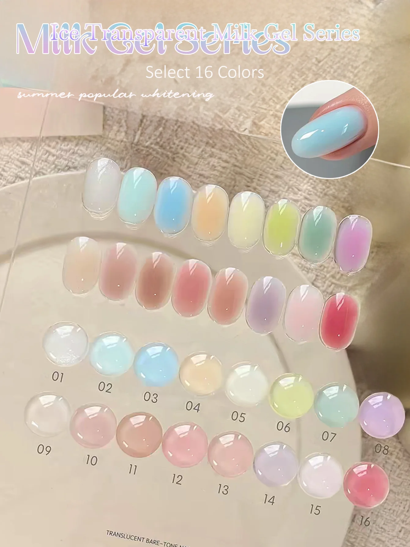 1pcs SHAKA Ice Permeating Cream Gel Nail Polish Semi Permeating Macaron Summer Whitening Gradual Change Versatile Nail Supplies