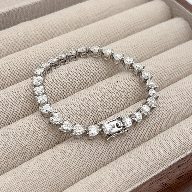 5mm Moissanite Tennis Bracelet Full Diamond GRA 925 Silver Plated 18k Wedding Party Jewelry Bracelets for Women Man