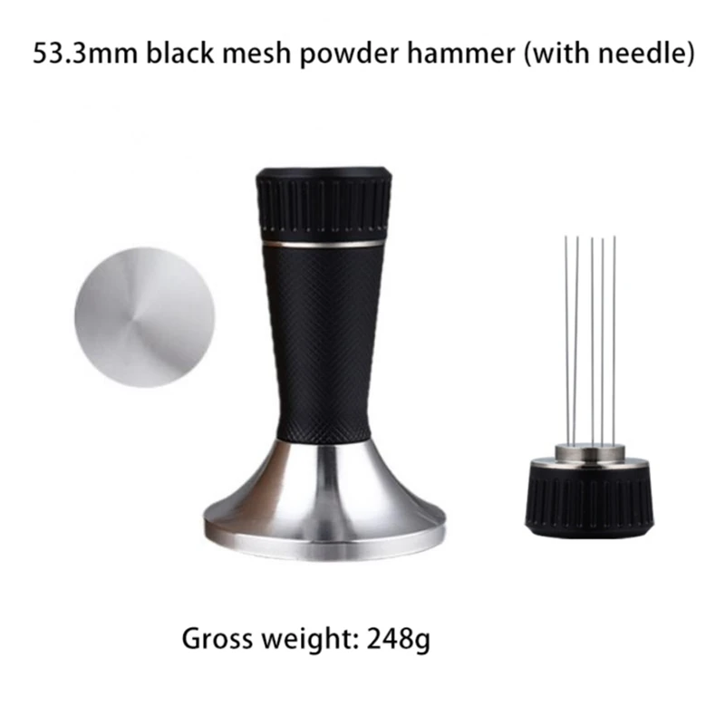 

2-в-1, кофейный порошок из нержавеющей стали, зеркальный порошок, молоток, ткань, порошок, игла, мешалка, сетчатая, 53,3 мм, черный