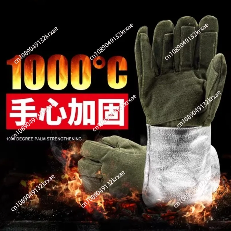 1000 degree high temperature resistant gloves five fingers flexible high temperature resistant thickened fireproof heat proof