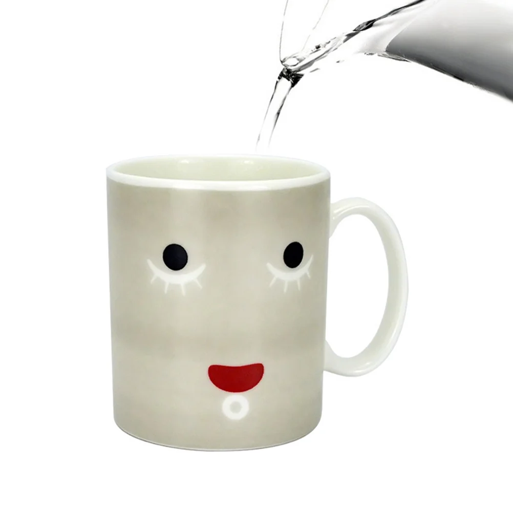 

Mug Coffee Tea Milk Hot Cold Heat Color-changing Mug Cup (Smiling) Heat mug Color changing mug Color changing cup