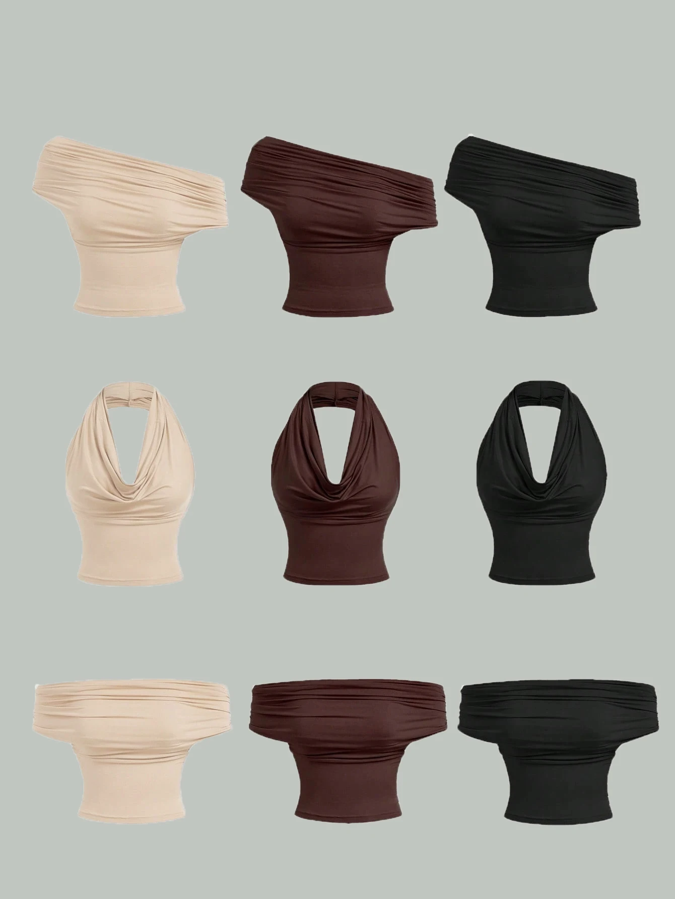 Women's 3 Piece Cami Tank Top Set 3 Ways Wear Solid Color Minimalist Multi Neckline Elegant Sexy Spring Summer New
