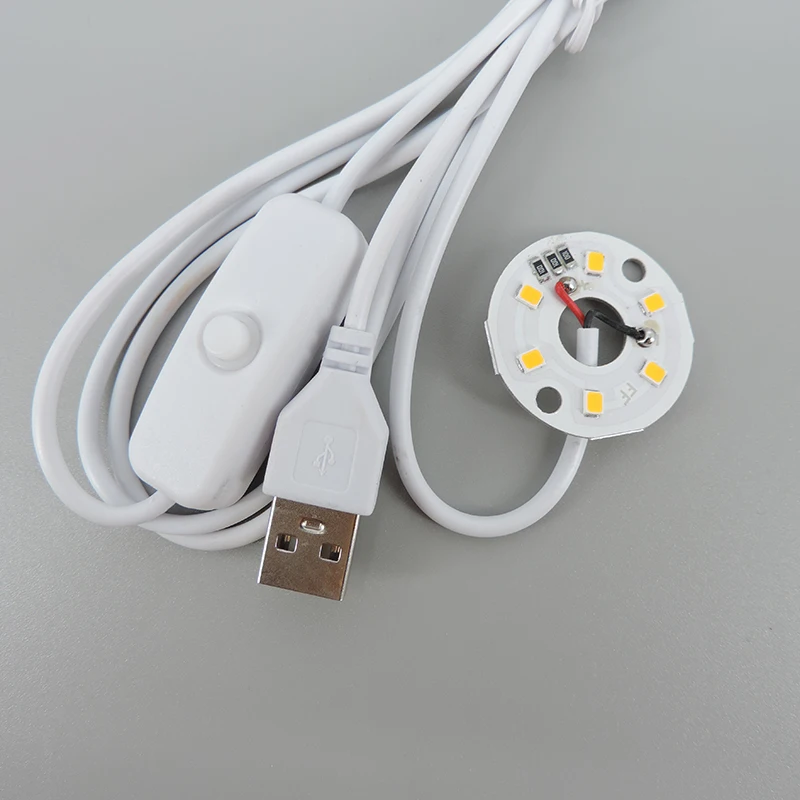 Ciepłe białe światła LED 5V 3W USB 2835 chip pojedynczy kolor czytający oświetlenie biurka nocną książkę tablet przełącznik lampy kabel zasilający