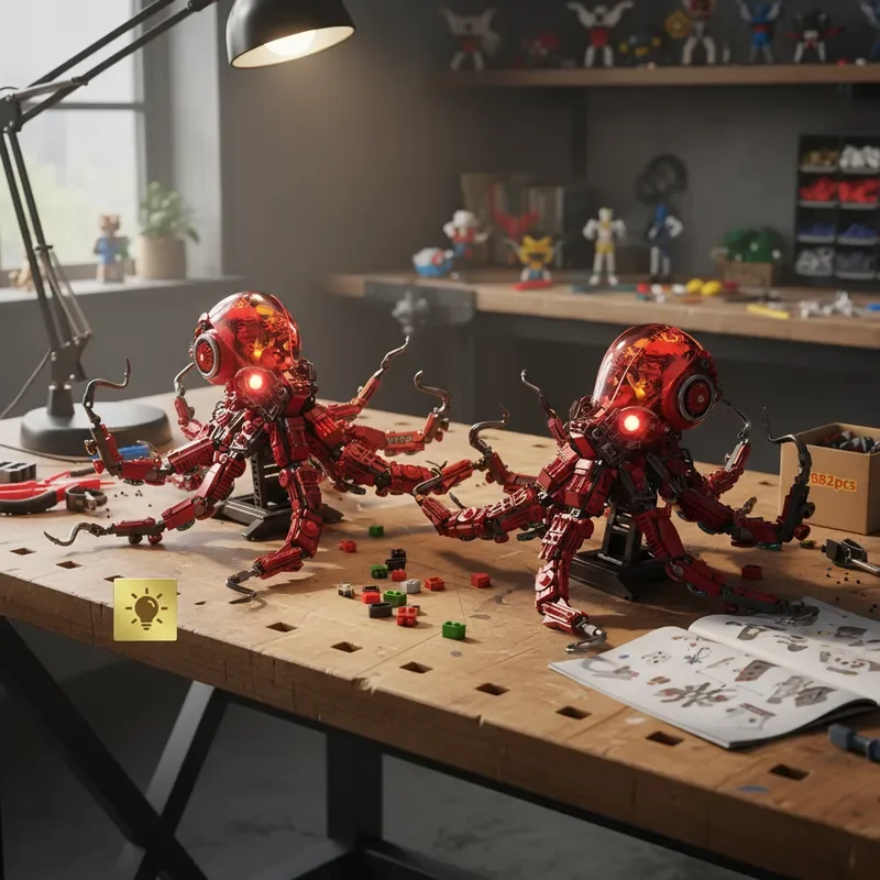 

2025 MOC Mechanical Octopus Building Blocks Construction Set Creative DIY tabletop decorations for Kids Birthday Christmas Gifts