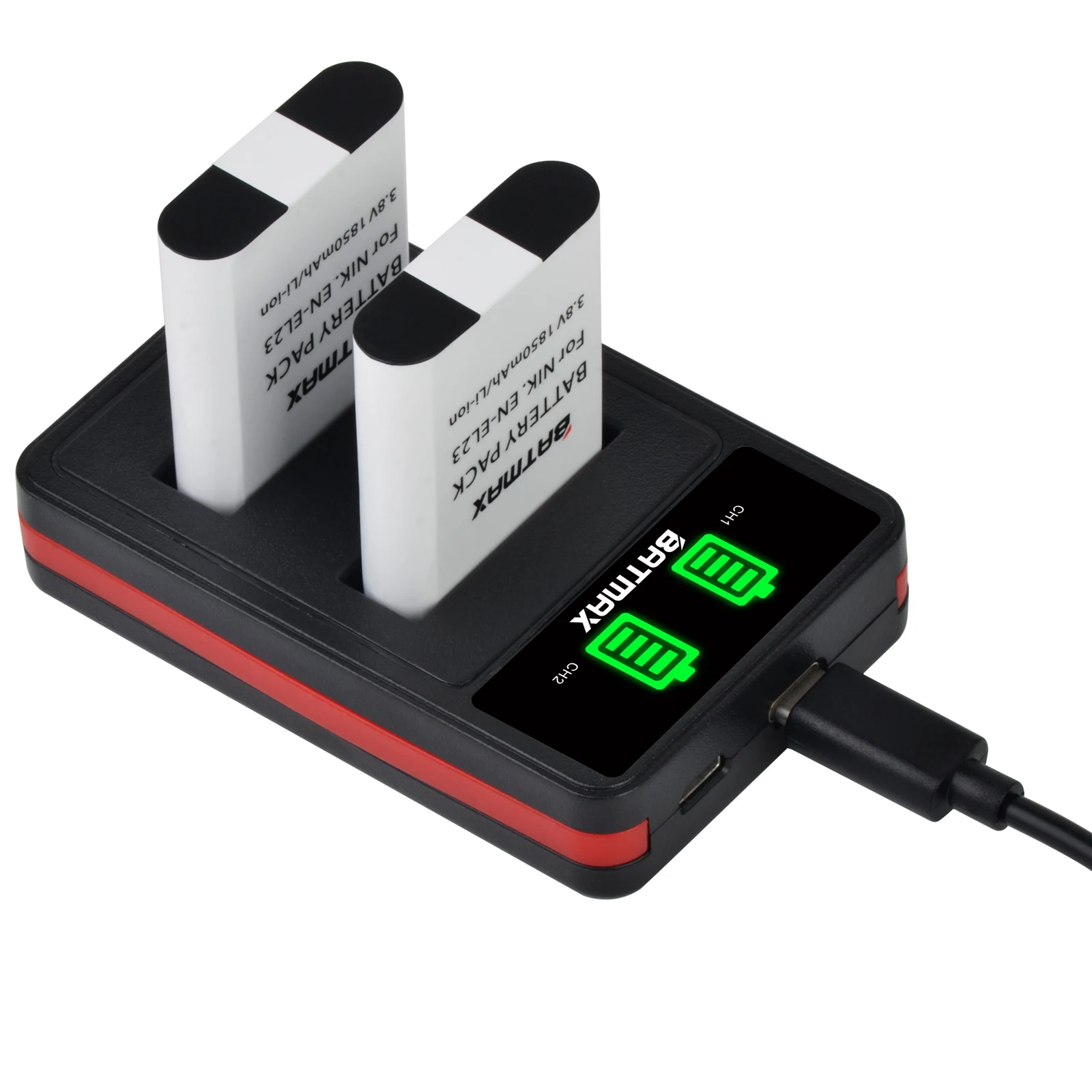 LED Dual USB EN EL23 Battery Charger for Nikon COOLPIX P900 P610s P610 P600 S810cP900 P610s P610 P600 S810cB700 P900s Cameras