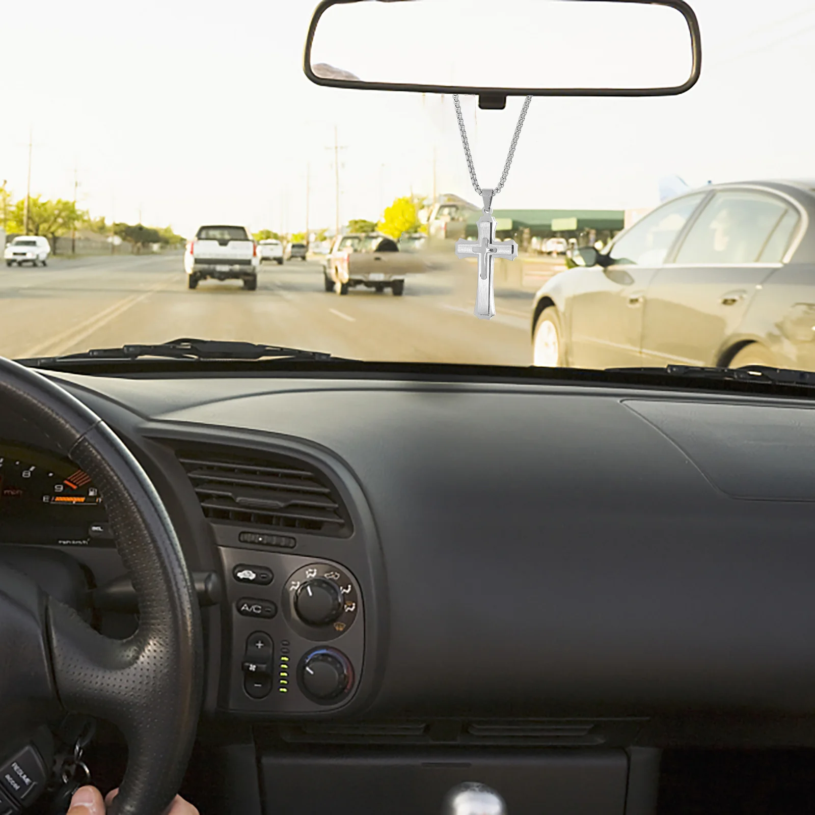 

Car Cross Charm Accessories Adorable Hanging Ornament Decorations Auto Mirror Crosses Ornaments