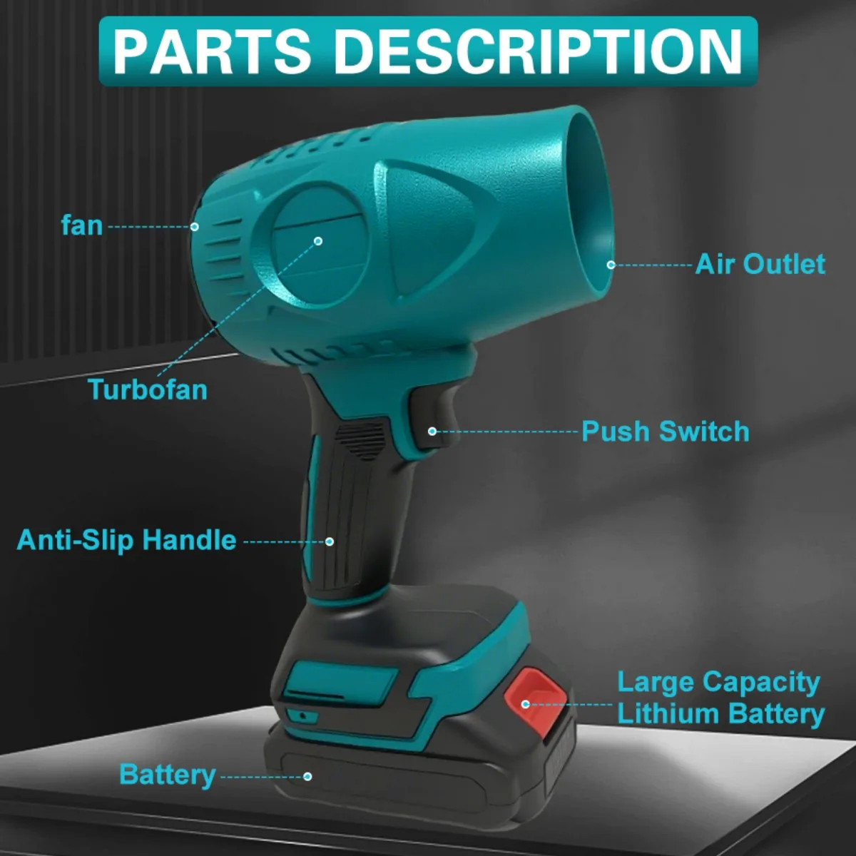 مجفف شعر توربو جيت، منفاخ أوراق شجر لاسلكي كهربائي Rpm، مجفف شعر نفاث 21 فولت، منفاخ هواء عالي الضغط، منفاخ سيارة محمول باليد