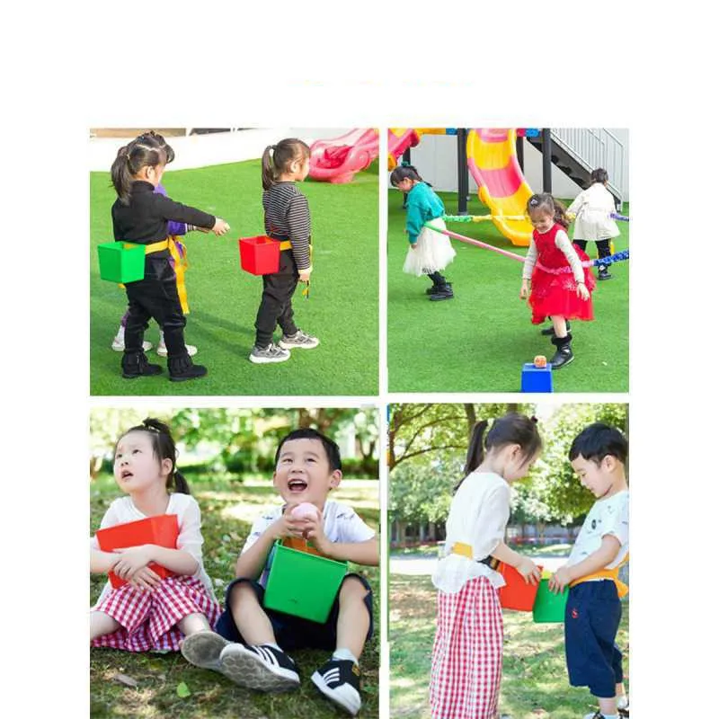 6PCS Outdoor Fun Sports Games Sense Training Equipment Buckets Sandbags Toys Running and Dodging Interactive Chase Game