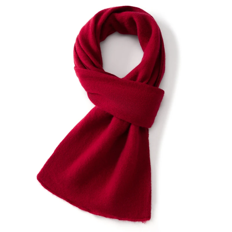 وشاح كشمير 100% مقاس 165*23 للنساء ملابس خارجية للخريف والشتاء، شال وشاح كشمير متماسك دافئ