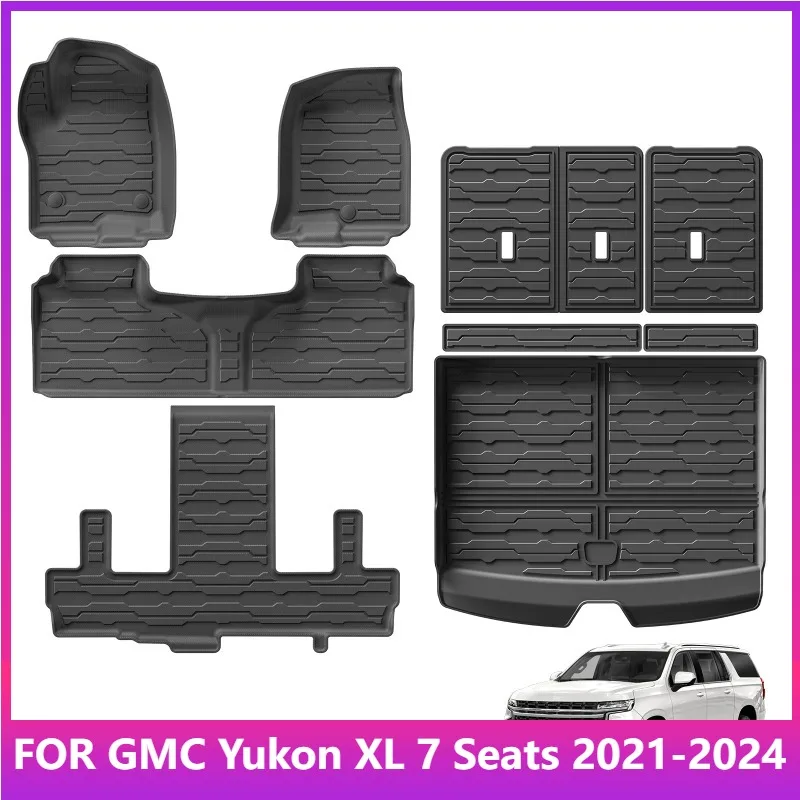 

Floor Mats for Chevrolet Suburban/GMC Yukon XL 7 Seats 2021 - 2024 TPE 3D Car Floor Mats Cargo Liner Trunk Pad Left Hand Drive