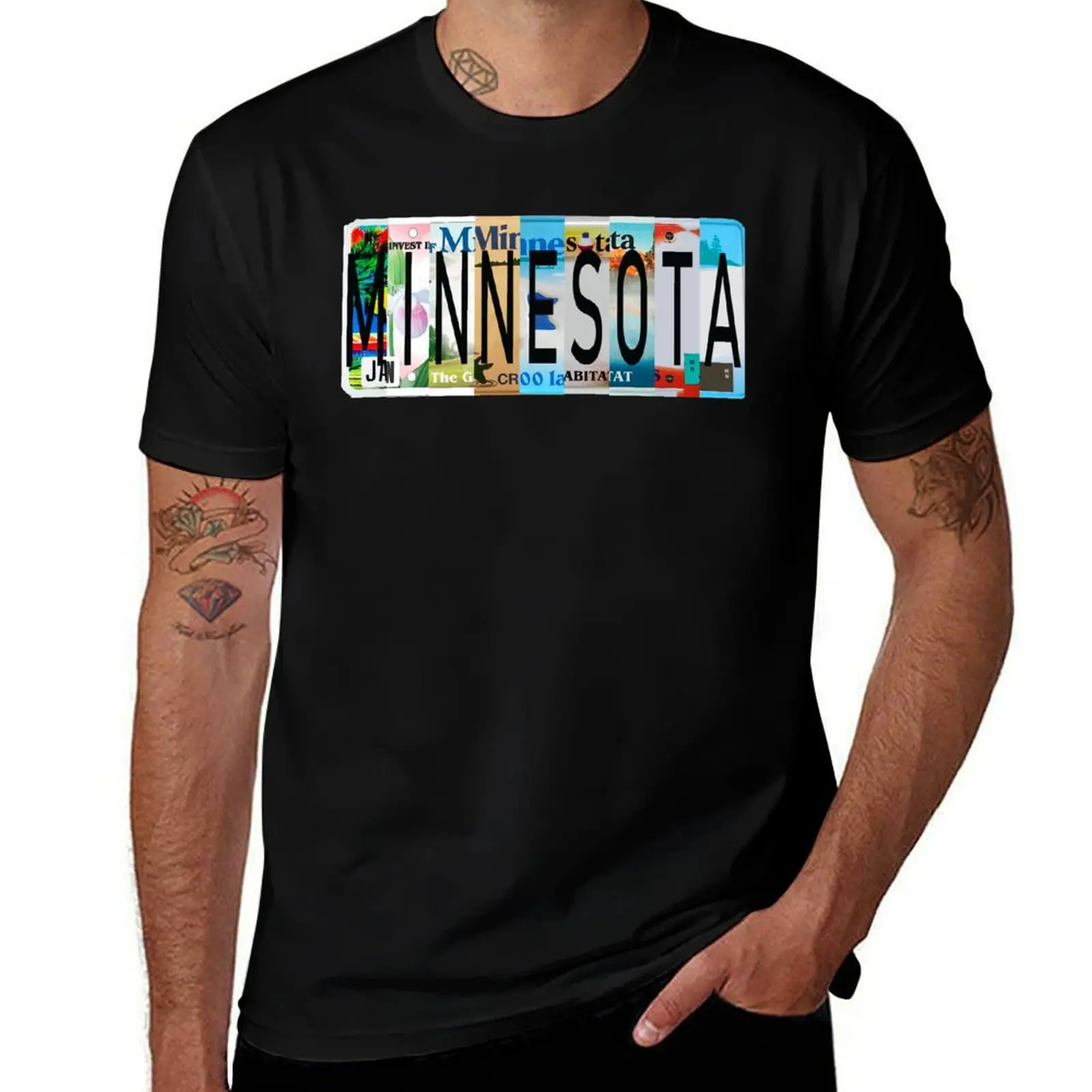 Minnesota License Plates T-Shirt Big and Tall Loose Fit T-Shirt